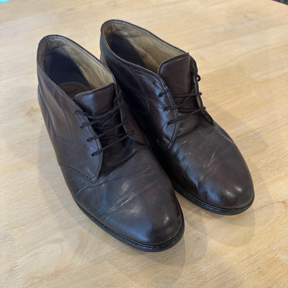 VINTAGE BALLY SHEFFIELD HIGH TOP MEN'S SHOE - BROWN size 11M
